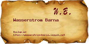 Wasserstrom Barna névjegykártya