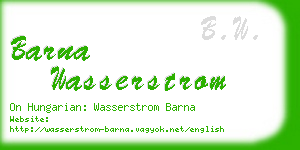 barna wasserstrom business card